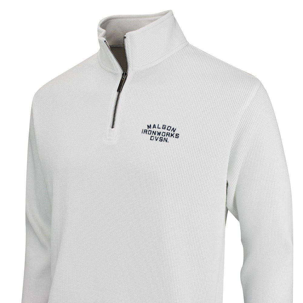 Malbon Golf Pullover - Flyer Ironworks QZ - White FA26