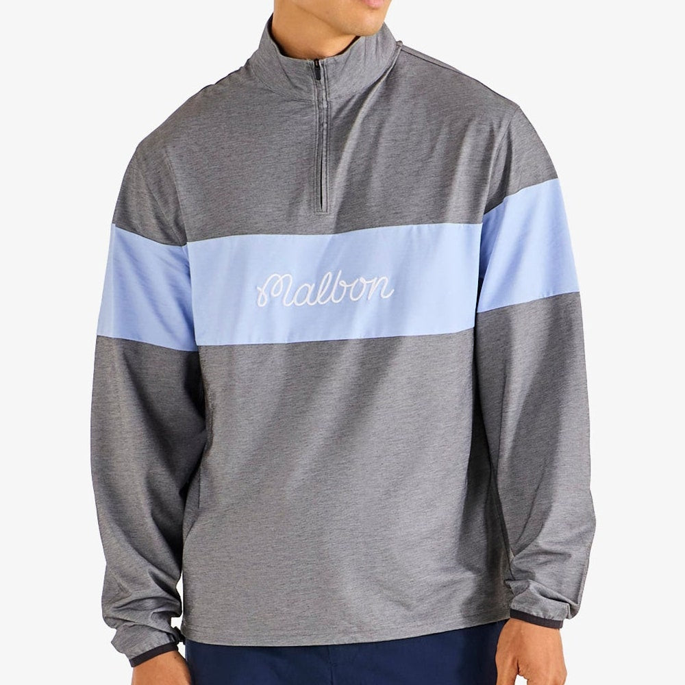 Malbon Golf Pullover - Horizon QZ - Black Chambray FA26