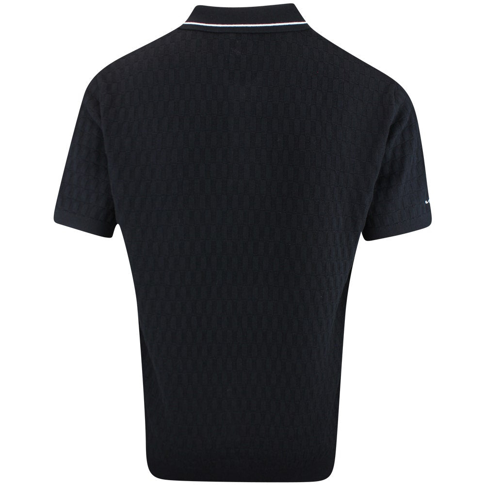 Malbon Golf Shirt - Crest Knit Polo - Black FA25