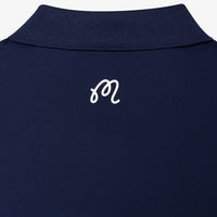 Malbon Golf Shirt - Evergreen Block Placket Polo - Navy SS26