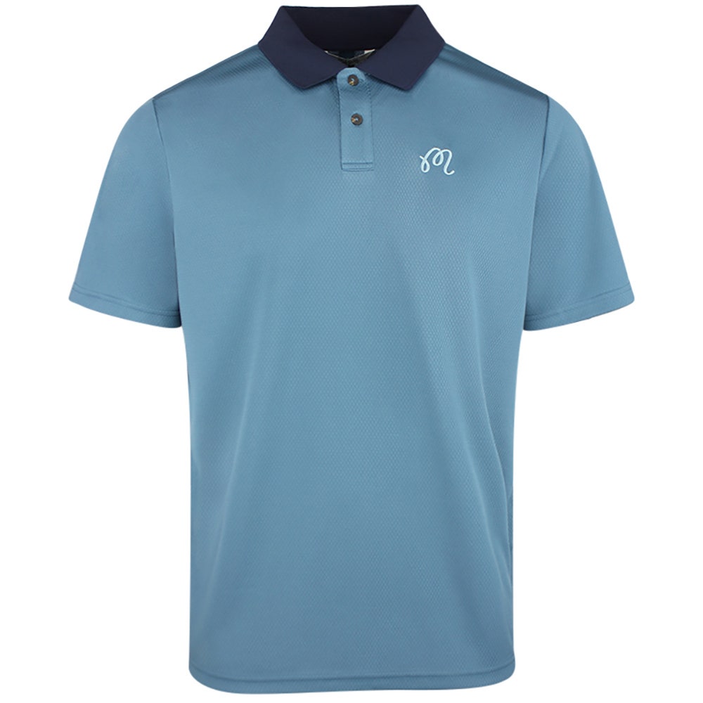 Malbon Golf Shirt - Fairway Hex Polo - Slate FA26
