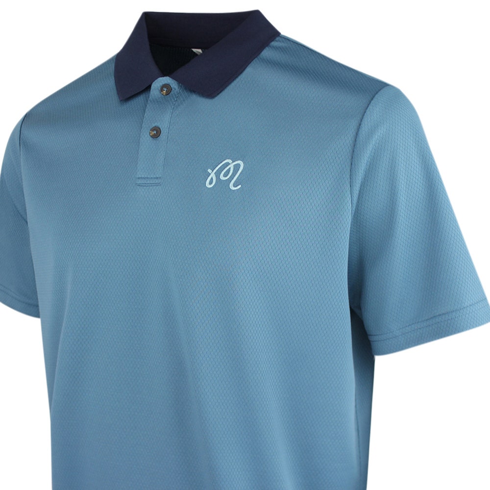 Malbon Golf Shirt - Fairway Hex Polo - Slate FA26
