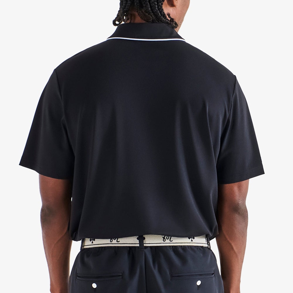 Malbon Golf Shirt - Fairway Monarch Polo - Black FA25