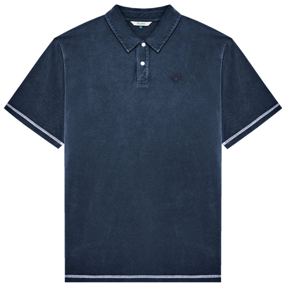 Malbon Golf Shirt - Fairway Overdyed Polo - Blueberry FA26