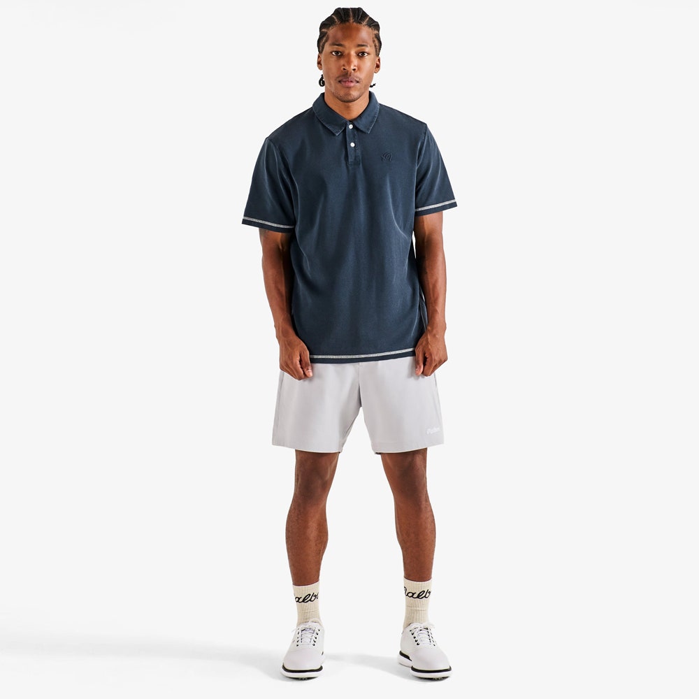 Malbon Golf Shirt - Fairway Overdyed Polo - Blueberry FA26