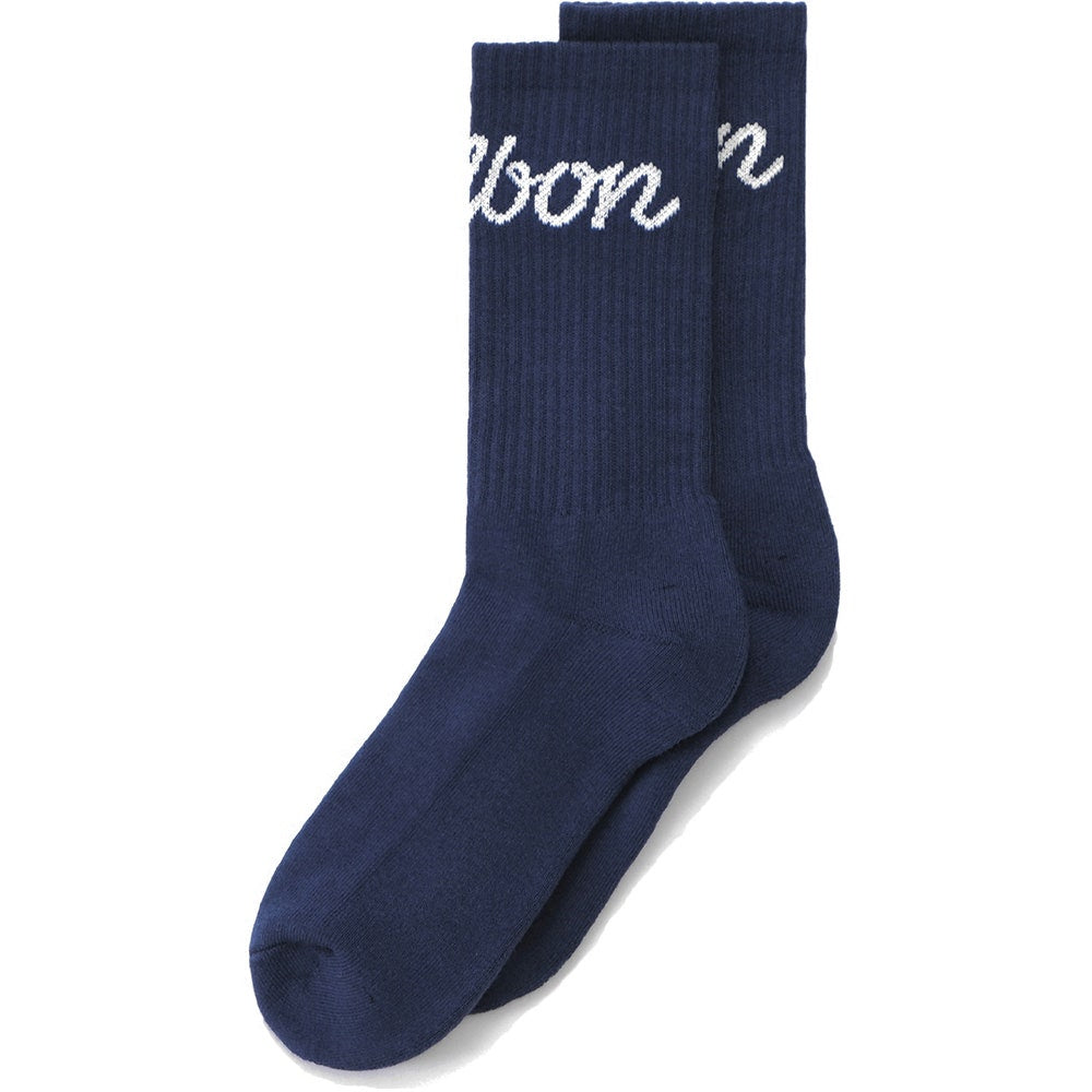 Malbon Golf Socks - Bon Script Sock - Navy FA25