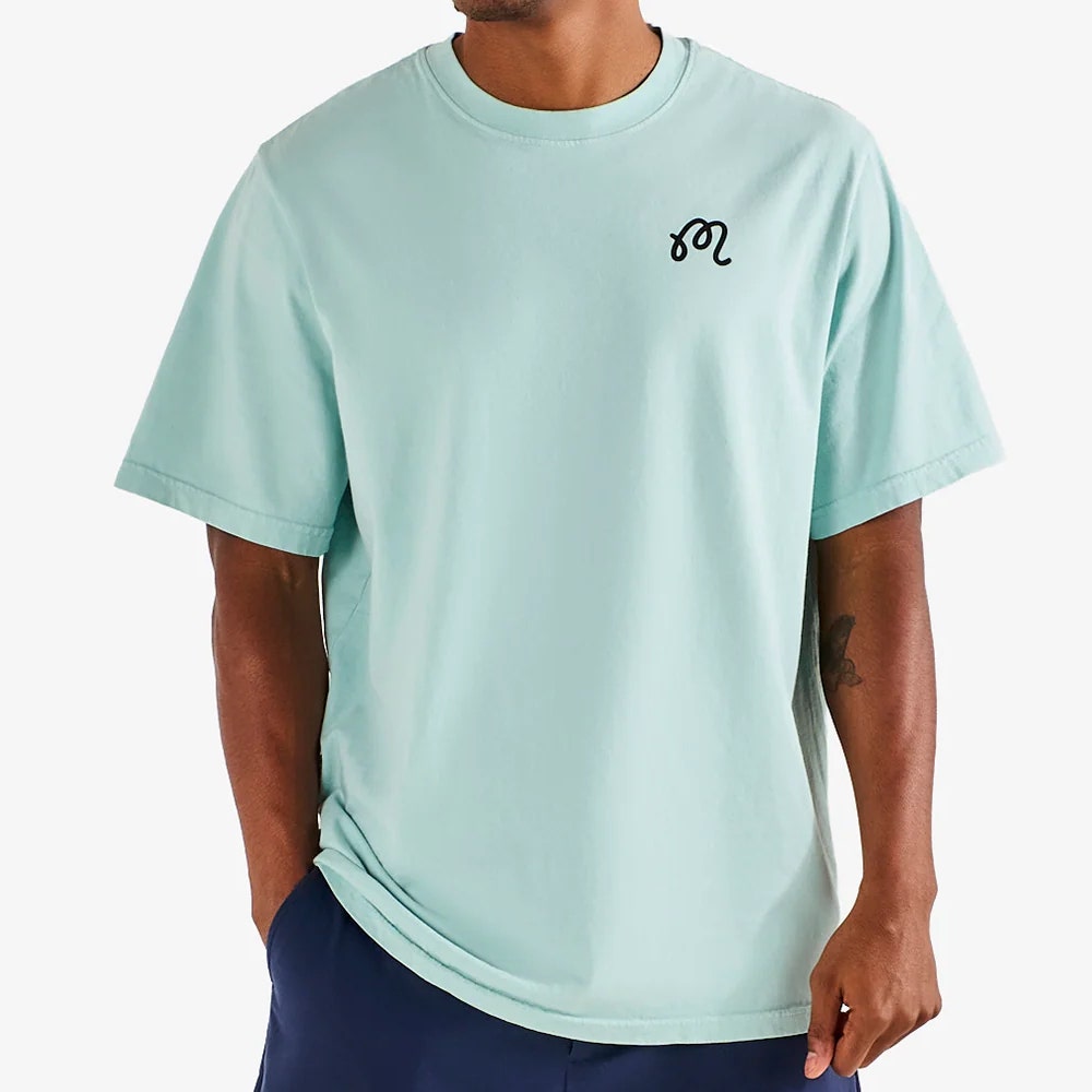 Malbon Golf T-Shirt - Bermuda Cigar Tee - Surf Spray SU26