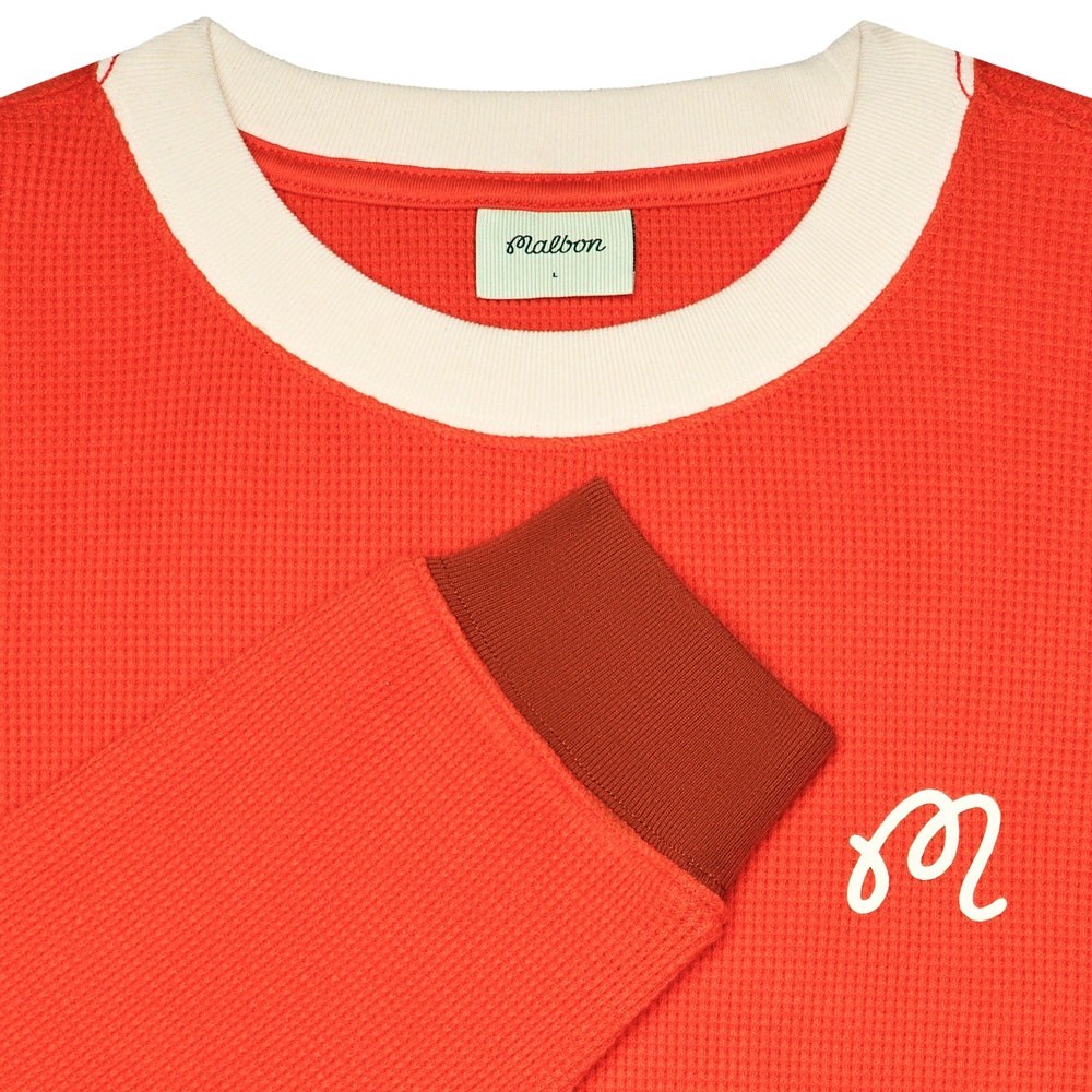Malbon Golf T-Shirt - Gorse Heritage Tee - Orange Red FA26