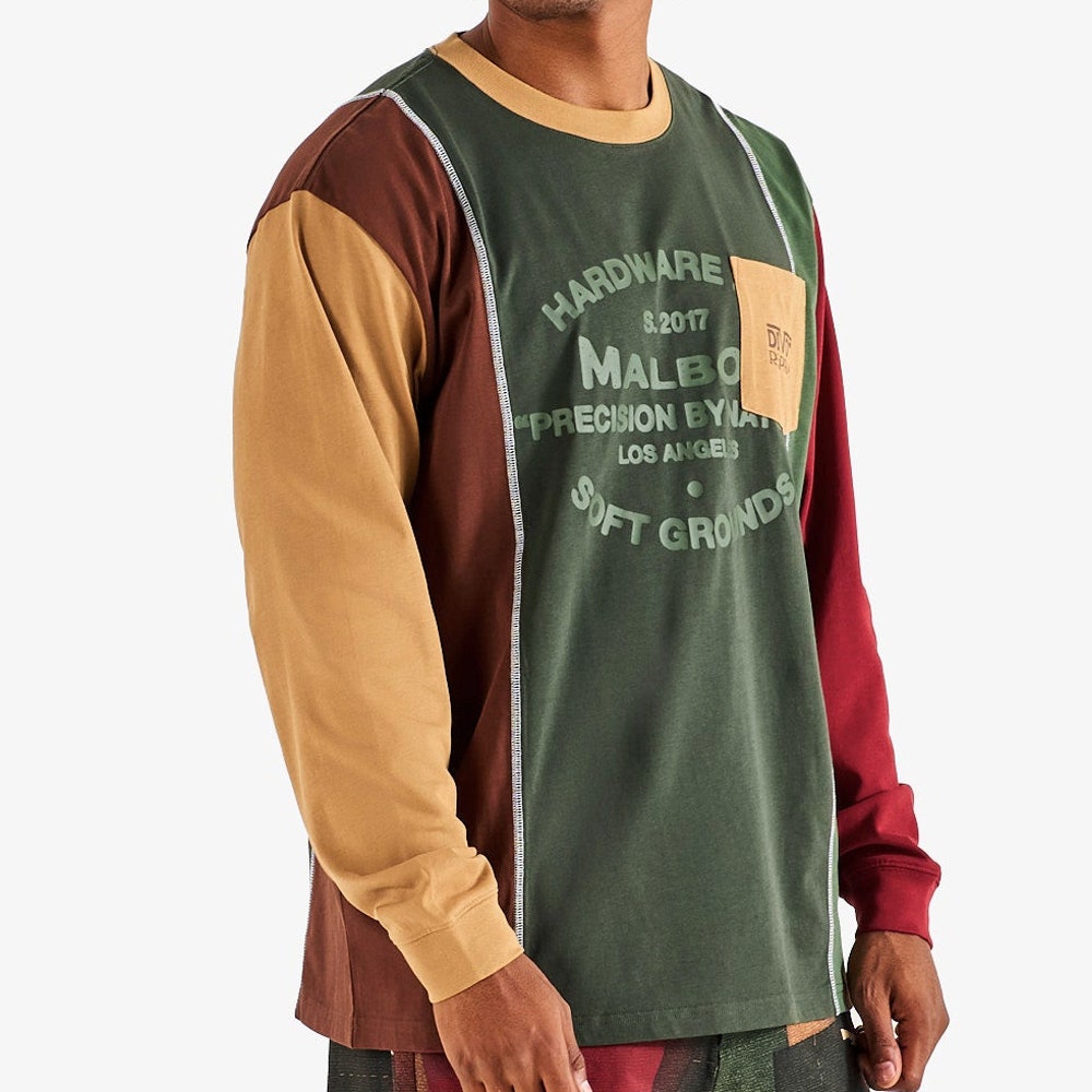 Malbon Golf T-Shirt - Gridline Tee - Olive FA26