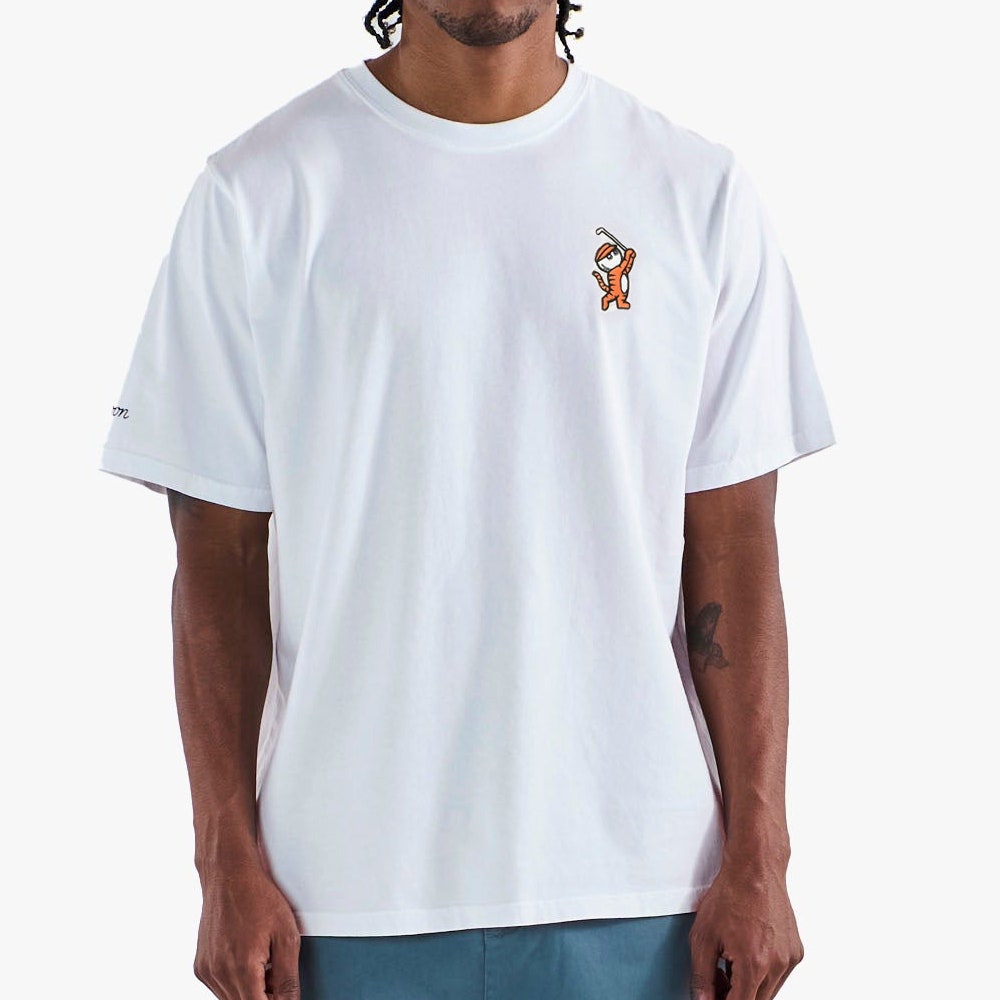 Malbon Golf T-Shirt - Tiger Buckets Bermuda Tee - White SS26