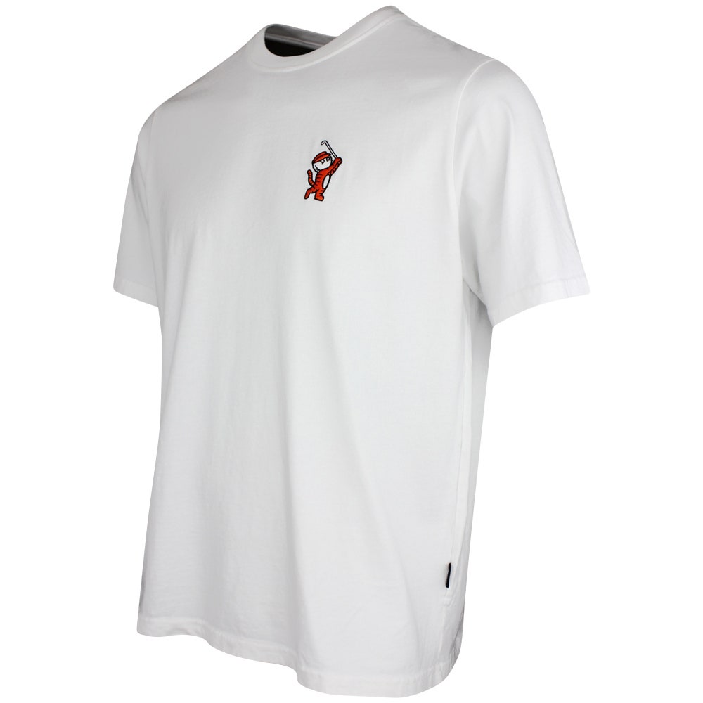 Malbon Golf T-Shirt - Tiger Buckets Bermuda Tee - White SS26