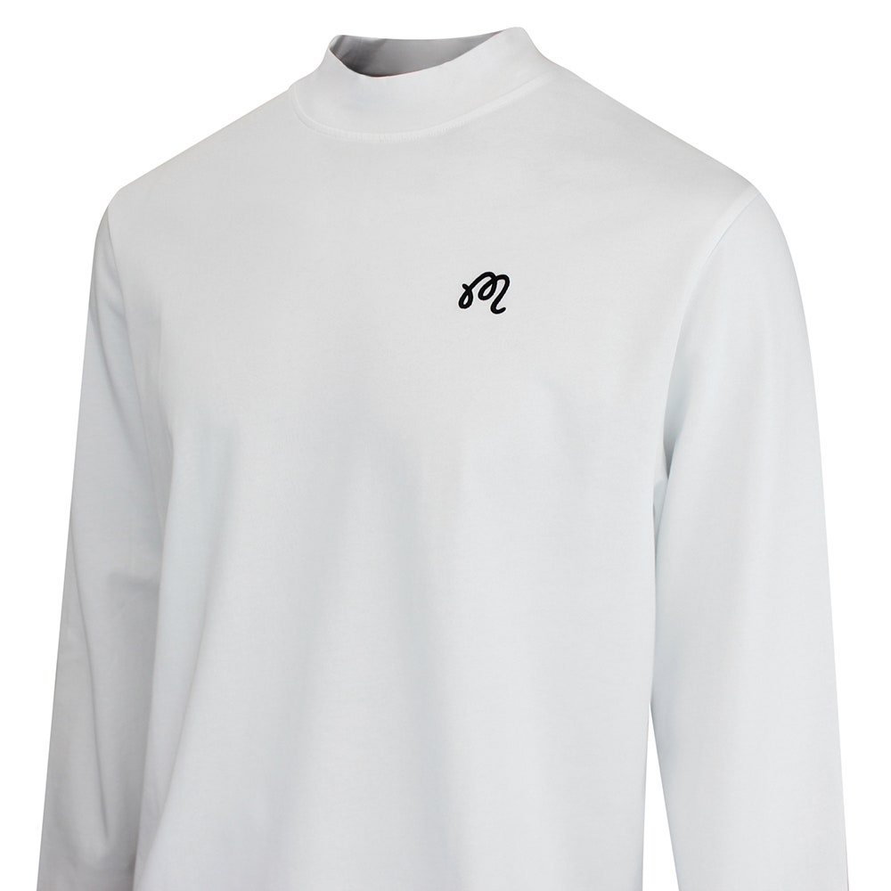 Malbon Golf T-Shirt - Upland Mockneck Tee - White FA26