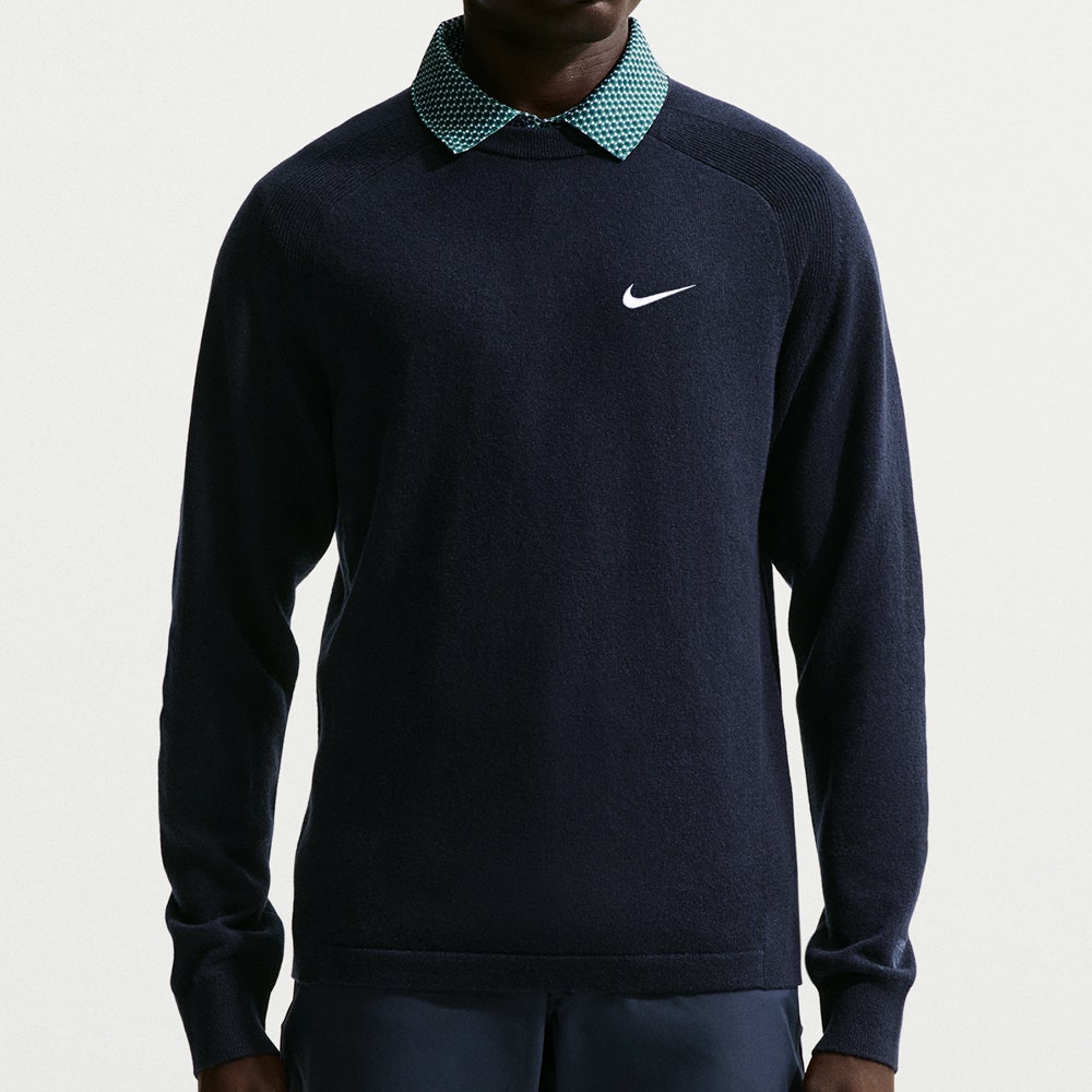 Nike Golf Jumper - NK TP Tour Logo Cashmere Crew - College Navy FA26