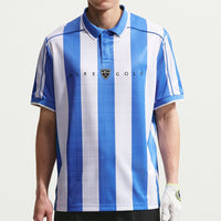 Nike Golf Shirt - NK DF Fairway Fresh Stripe Polo - Pacific Blue SU26