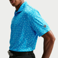 Nike Golf Shirt - NK DF Par 5 Grass Print Polo - Aurora Blue FA26