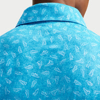 Nike Golf Shirt - NK DF Par 5 Grass Print Polo - Aurora Blue FA26