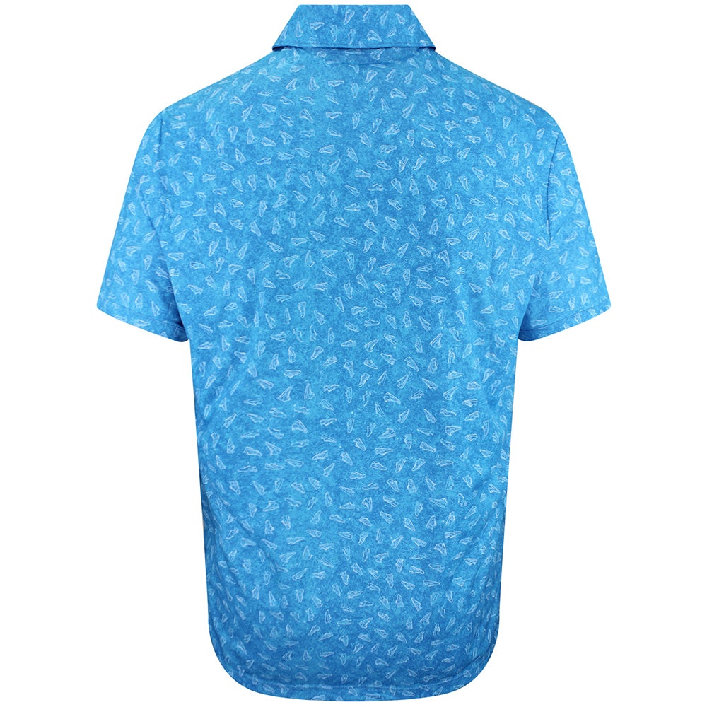 Nike Golf Shirt - NK DF Par 5 Grass Print Polo - Aurora Blue FA26