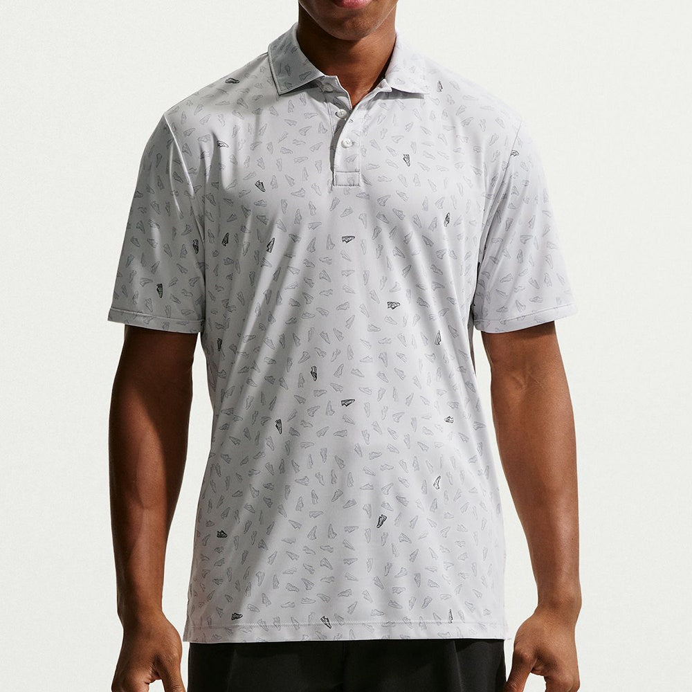 Nike Golf Shirt - NK DF Par 5 Shoe Print Polo - Photon Dust SU26