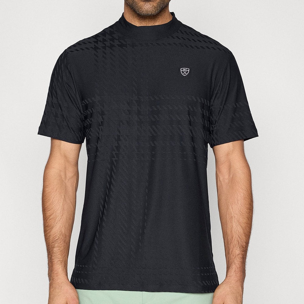Nike Golf Shirt - NK DF Tartan Mock Neck - Black SP26