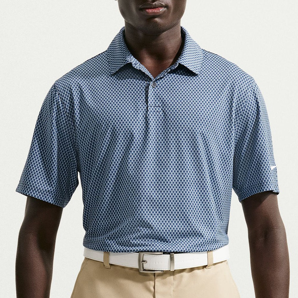 Nike Golf Shirt - NK DF Velocity Micro Floral Polo - Work Blue SU26
