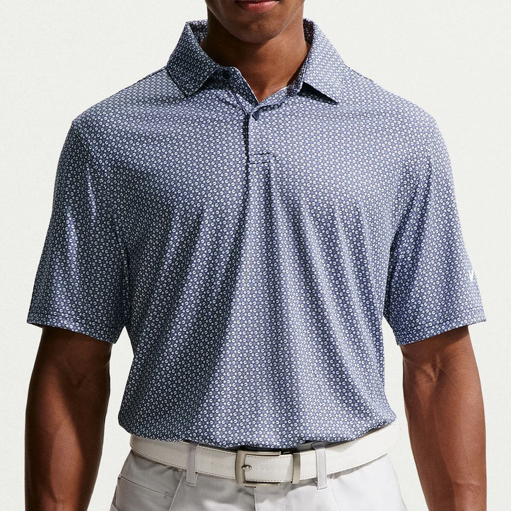 Nike Golf Shirt - NK DF Velocity Micro Print Polo - College Navy SU26