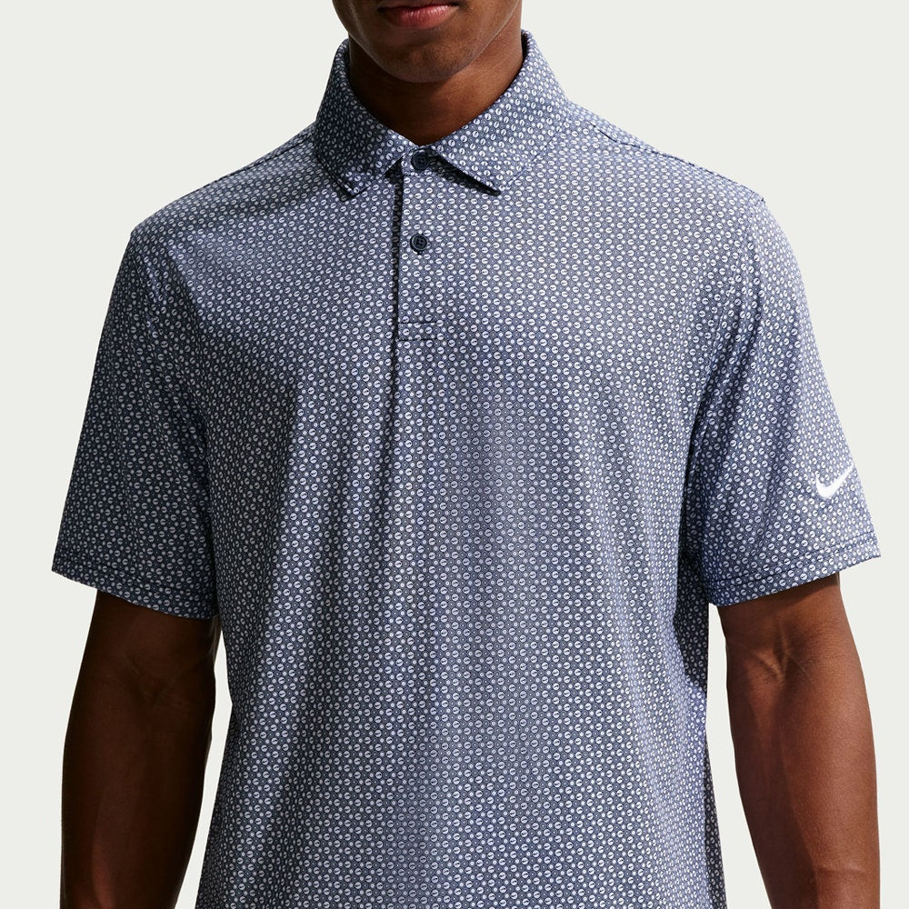 Nike Golf Shirt - NK DF Velocity Micro Print Polo - College Navy SU26
