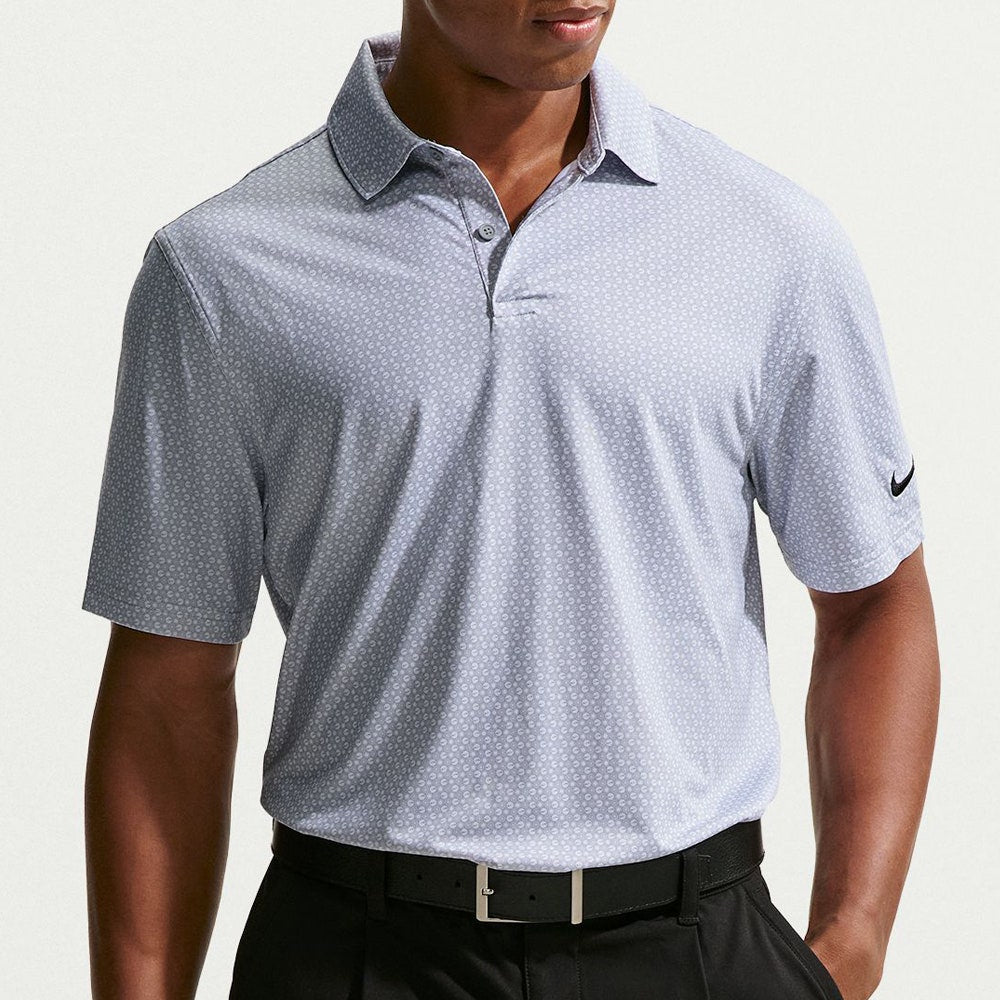 Nike Golf Shirt - NK DF Velocity Micro Print Polo - Wolf Grey SU26