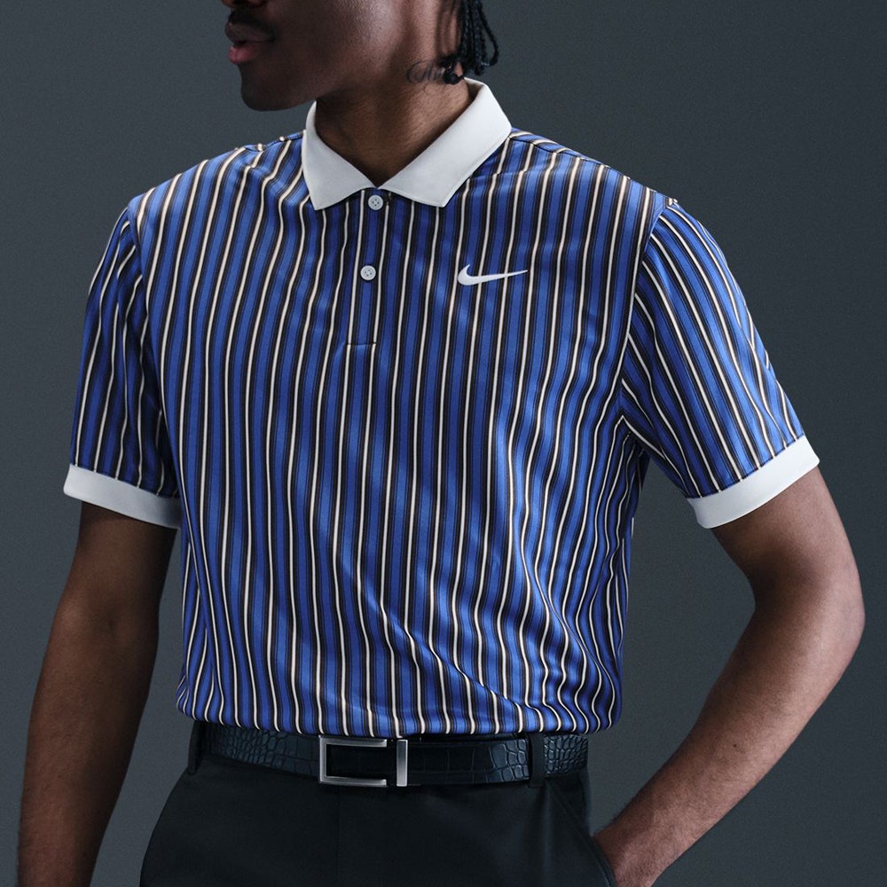 Nike Golf Shirt - NK DF Victory+ Stripe Polo - Comet Blue FA25