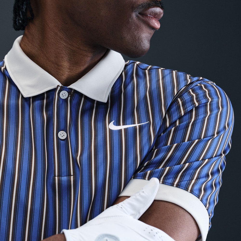 Nike Golf Shirt - NK DF Victory+ Stripe Polo - Comet Blue FA25