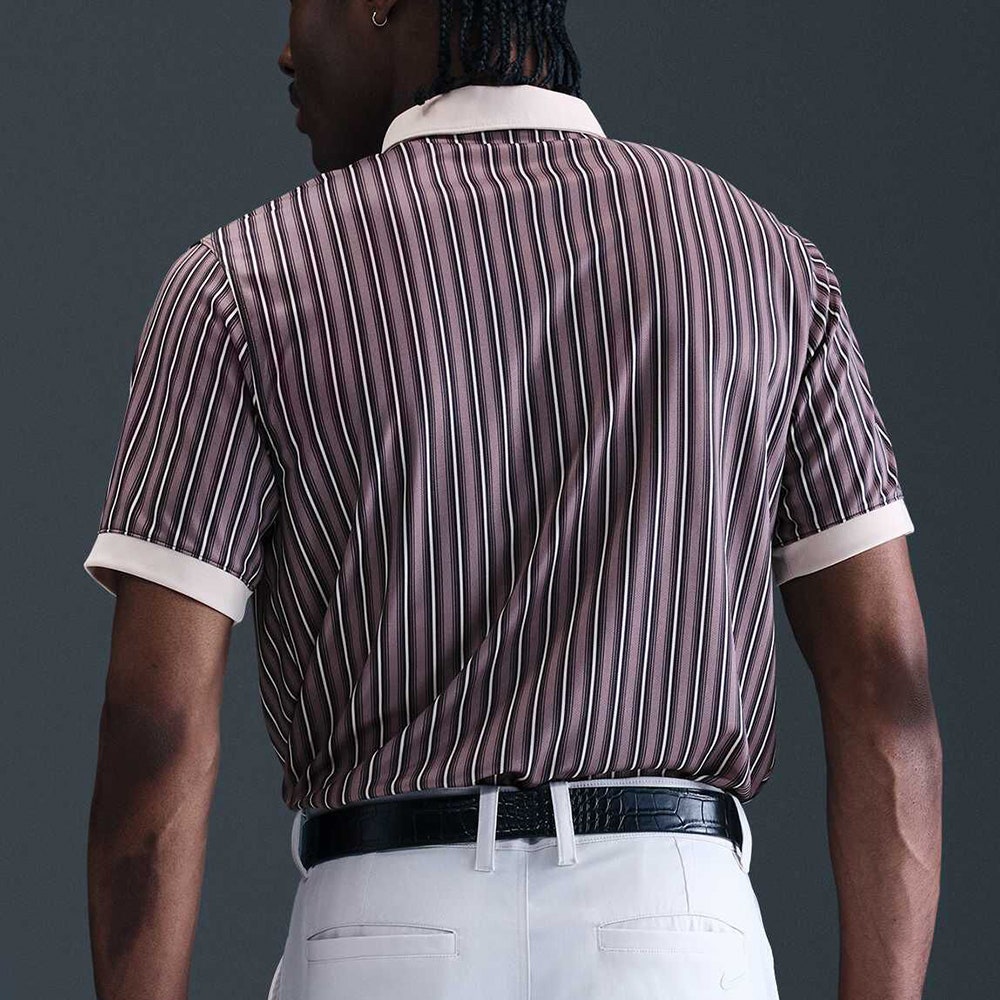 Nike Golf Shirt - NK DF Victory+ Stripe Polo - Taupe Grey FA25