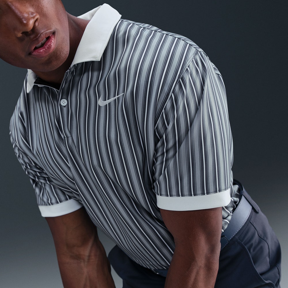 Nike Golf Shirt - NK DF Victory+ Stripe Polo - Wolf Grey HO25