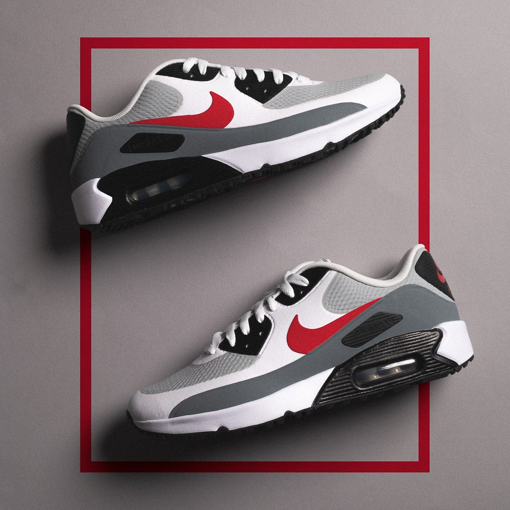 Nike Golf Shoes - Air Max 90 G - White - Smoke Grey SU26