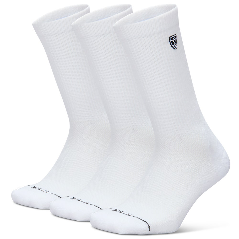 Nike Golf Socks - Everyday Elevated Shield Crew - 3 Pack White SU26
