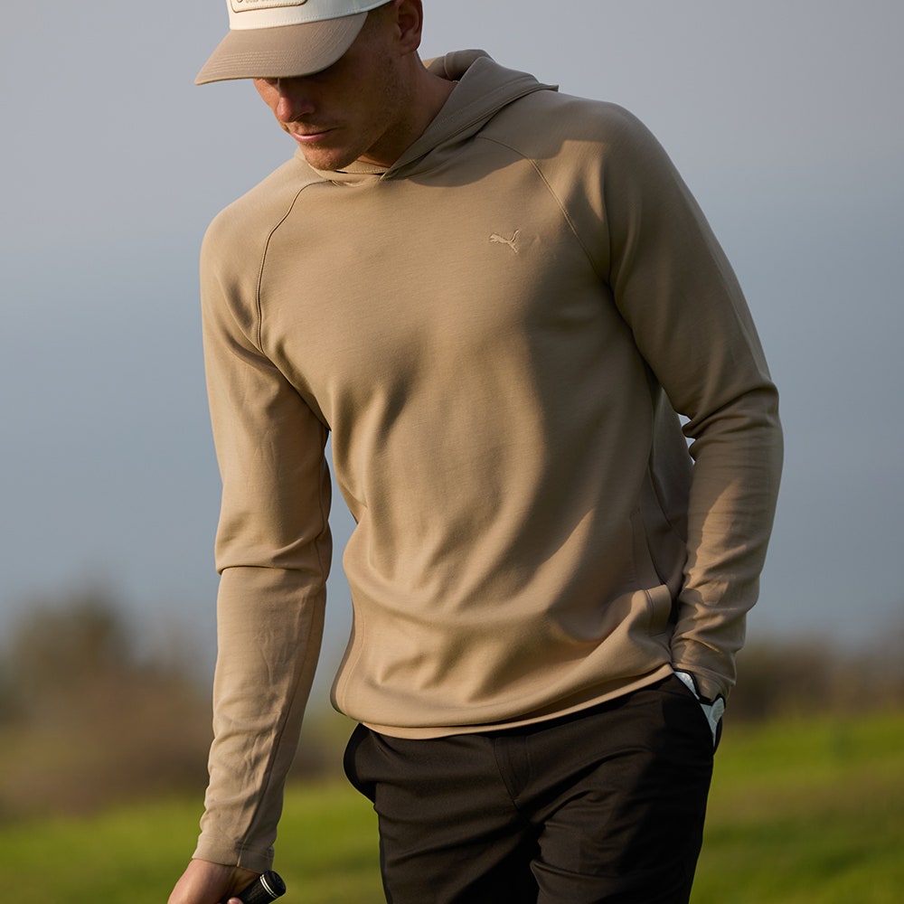 PUMA Golf Pullover - Cloudspun Fleece Hoodie - Ice Coffee SS26