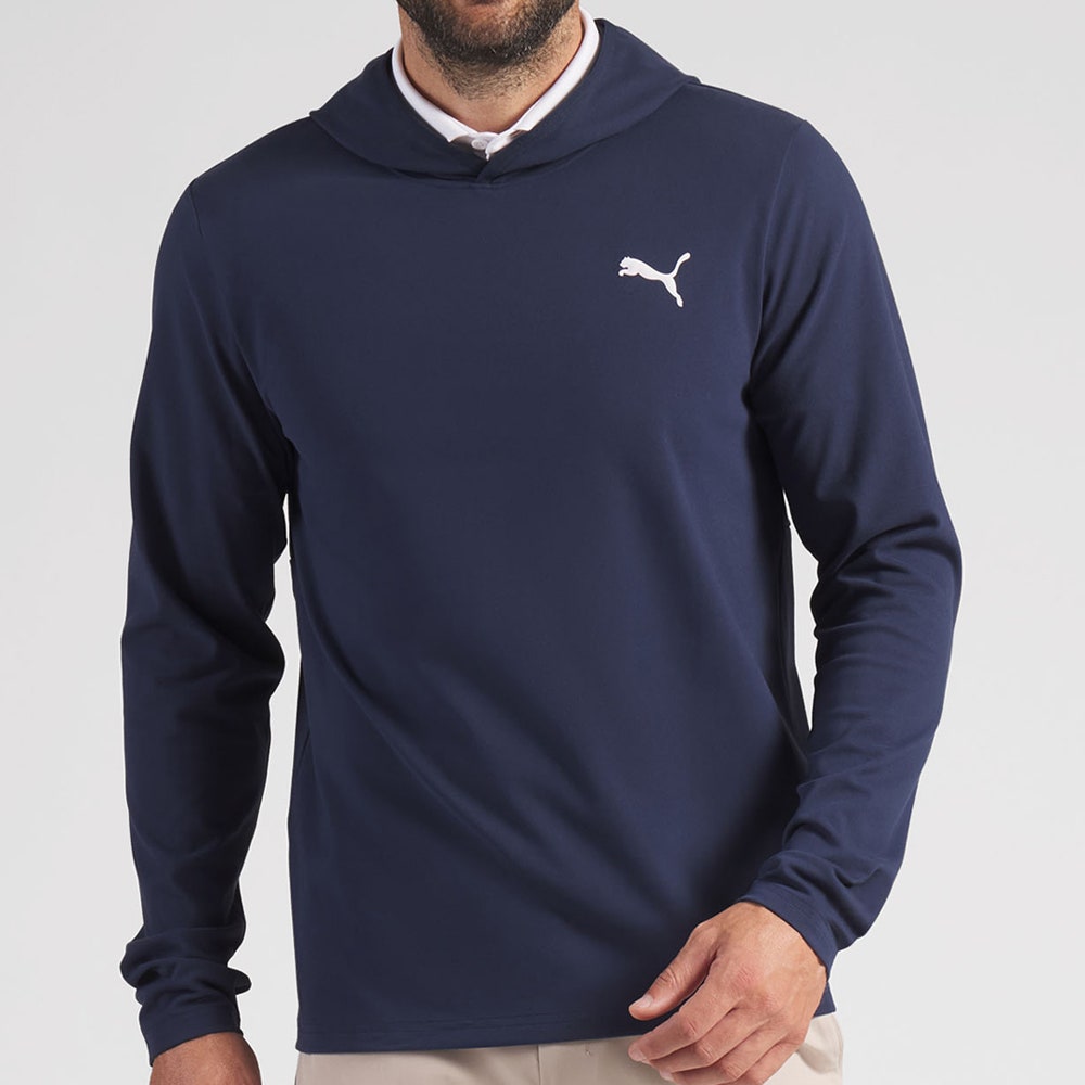 PUMA Golf Pullover - Cloudspun TOUR Logo Tech Hoodie - Deep Navy SS26
