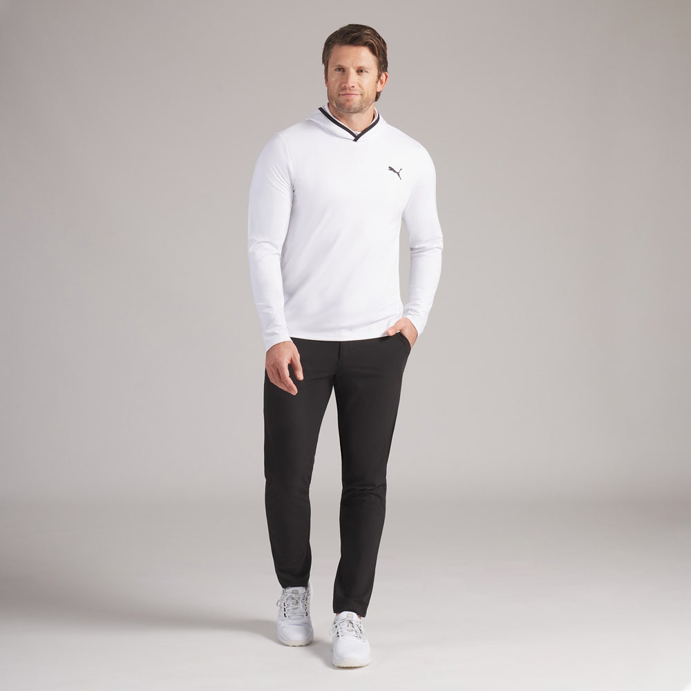 PUMA Golf Pullover - Cloudspun TOUR Logo Tech Hoodie - White Glow SS26