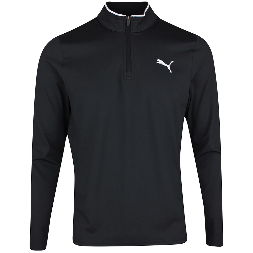 PUMA Golf Pullover - Cloudspun TOUR Logo Tech QZ - Black SS26