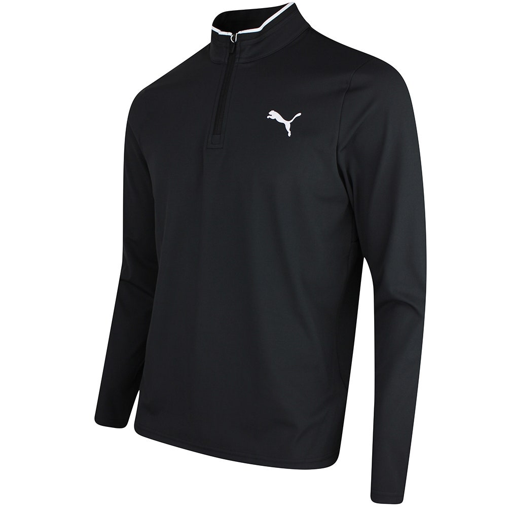PUMA Golf Pullover - Cloudspun TOUR Logo Tech QZ - Black SS26