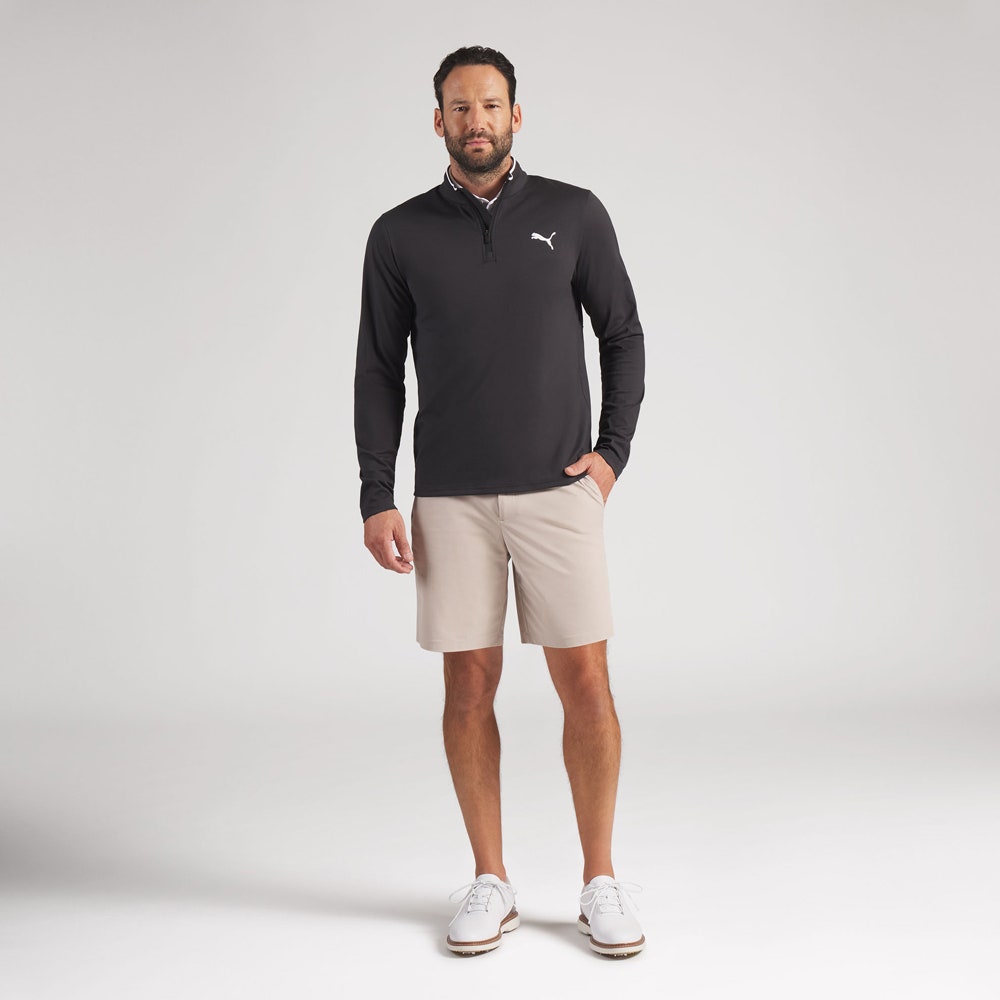 PUMA Golf Pullover - Cloudspun TOUR Logo Tech QZ - Black SS26