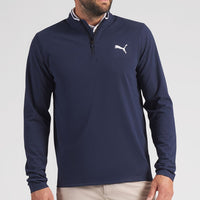 PUMA Golf Pullover - Cloudspun TOUR Logo Tech QZ - Deep Navy SS26