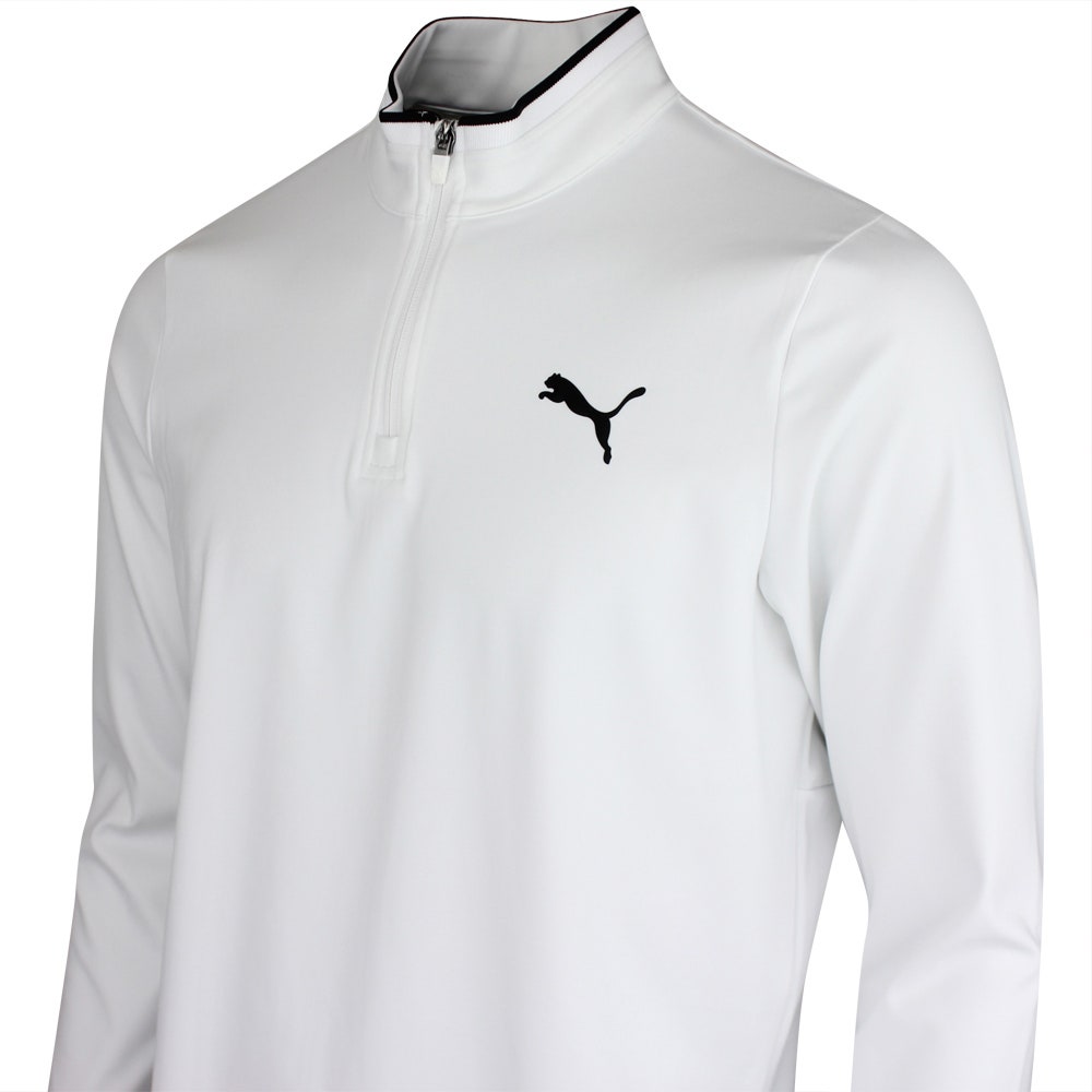 PUMA Golf Pullover - Cloudspun TOUR Logo Tech QZ - White Glow SS26
