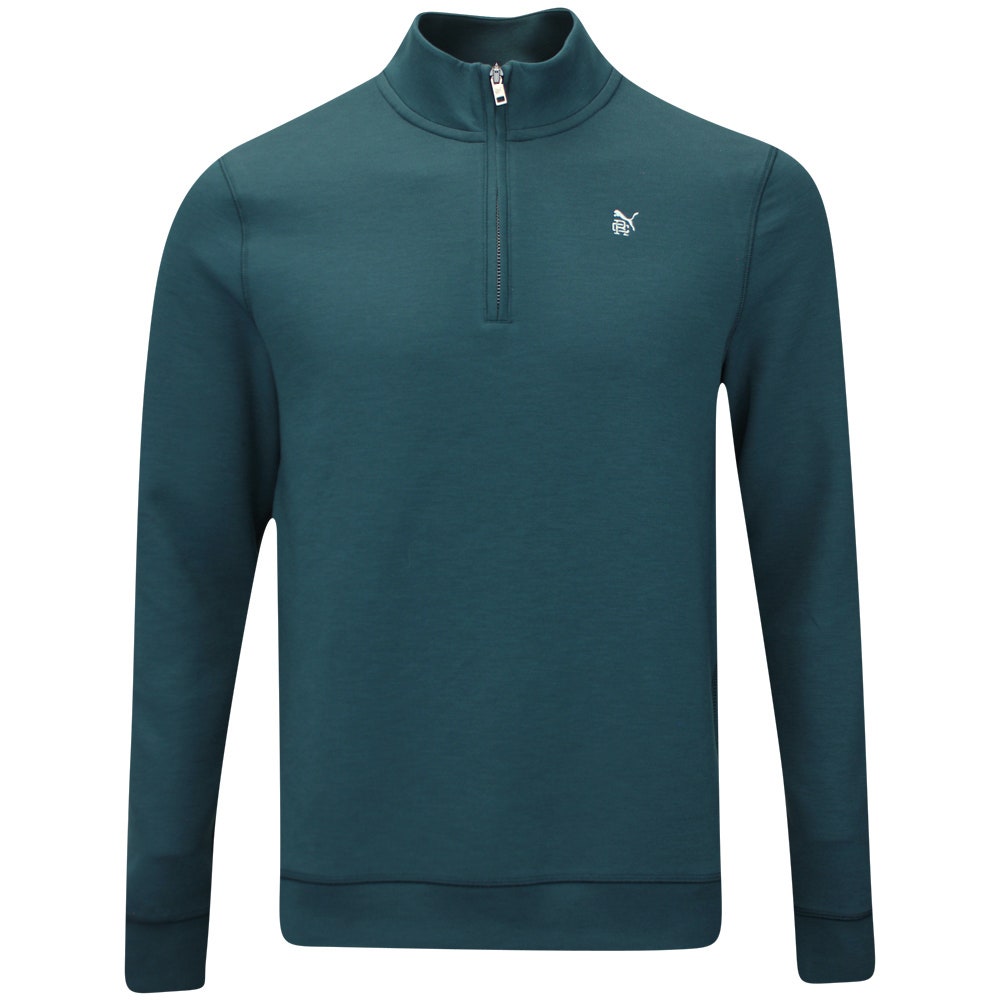PUMA Golf Pullover - RC Cloudspun Fleece QZ - Green Terrain AW25