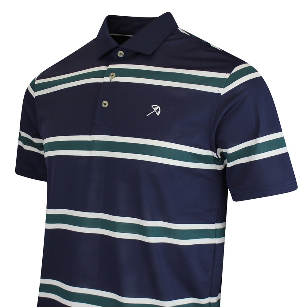 PUMA Golf Shirt - AP Pique Stripe Polo - Deep Navy SS26
