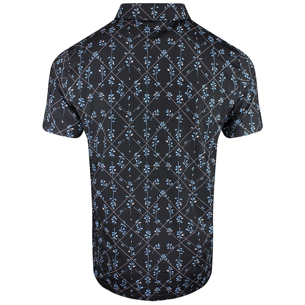 PUMA Golf Shirt - Cloudspun Argyle Bloom Polo - Black SS26