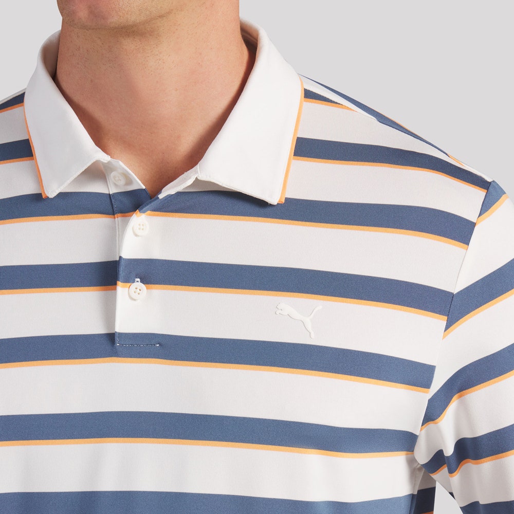 PUMA Golf Shirt - Cloudspun Stripe Polo - Dark Indigo SS26