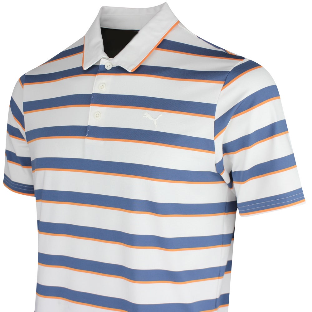 PUMA Golf Shirt - Cloudspun Stripe Polo - Dark Indigo SS26