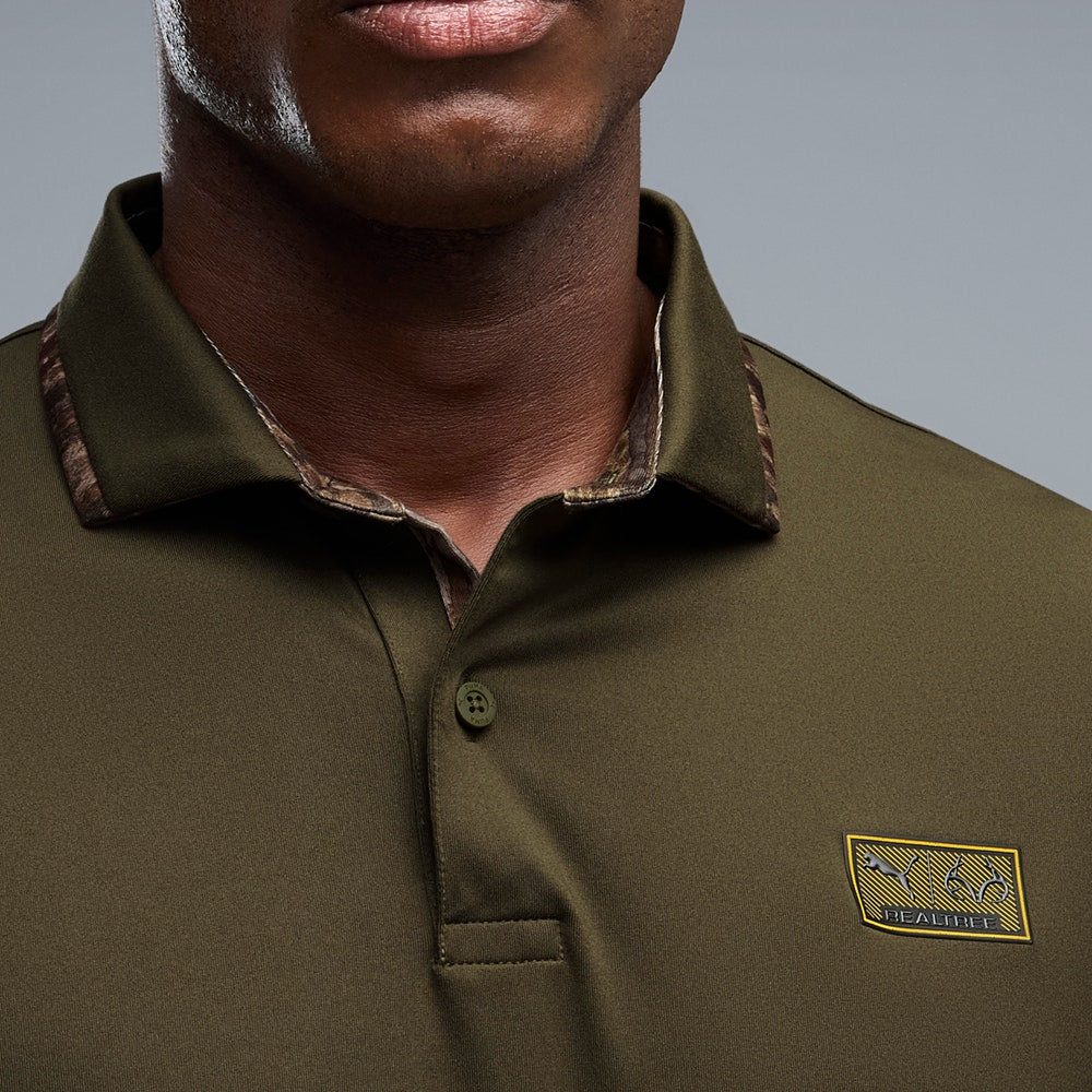 PUMA Golf Shirt - REALTREE Solid Polo - Dusty Olive AW26