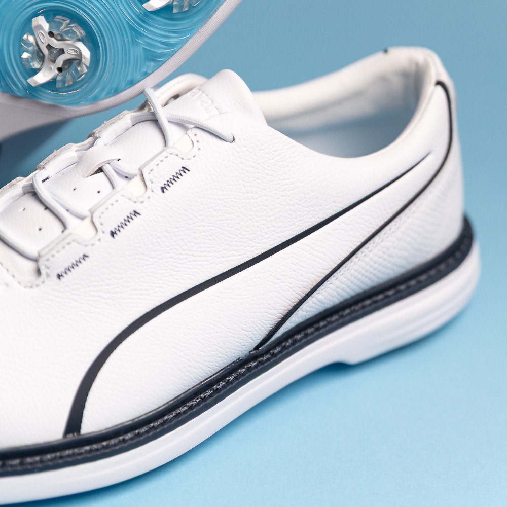 PUMA Golf Shoes - Avant Tour Spiked - White - Deep Navy SS26