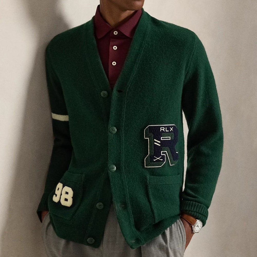 RLX Golf Cardigan - Varsity Cashmere - Green Multi AW26