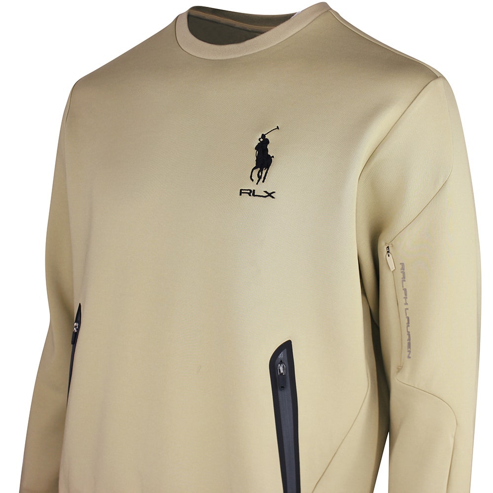 RLX Golf Jumper - RL Tour Pro Logo Fleece CN - Classic Khaki SS26